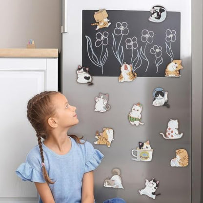 16 Pcs Cat Diamond Painting Magnets Kits Diamond Art Fridge Magnet Refrigerator Sticker Diamond Painting kit for Beginners Adults DIY Art Craft Gifts Home Decors - Image 2