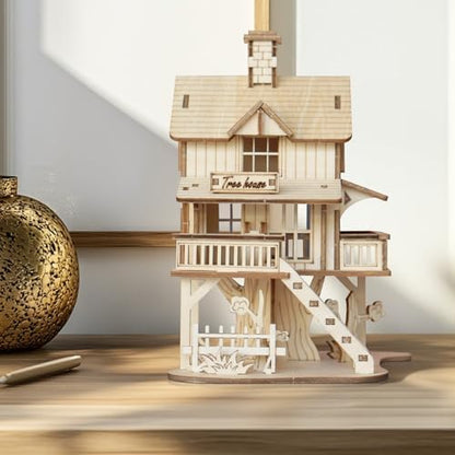3D Wooden Puzzle for Adults, Creative Treehouse Design Model Kit - Image 5