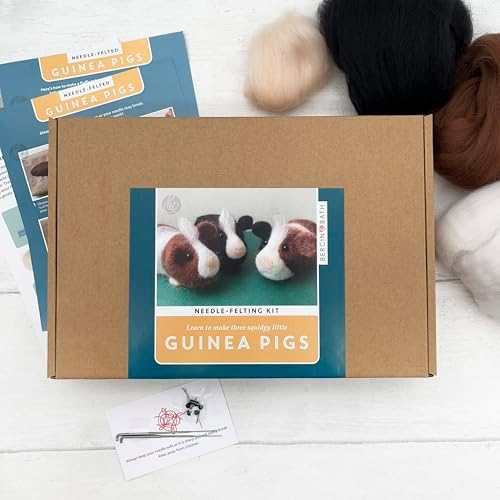 Bergin & Bath Needle Felting Kit, Guinea Pigs. Make Three Cute Little Pigs with This Planet Friendly Craft kit for Adults and Teens. - Image 2