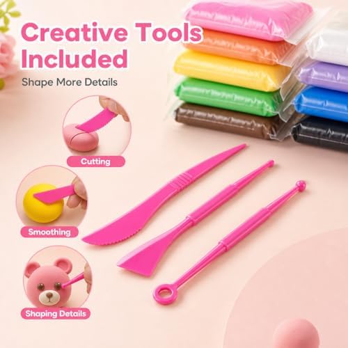 Air Dry Clay Kit for Kids – 36 Colors Non-Toxic Soft Modeling Clay Set - Image 3