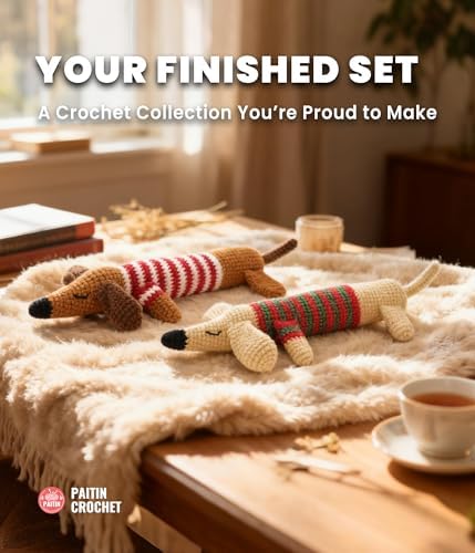 PAITIN Crochet Starter Kit – Easy DIY Craft Set for Adult Beginners, Handmade Yarn Art Project with Video Guidance (Dachshund) - Image 3