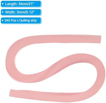 PATIKIL 240pcs Quilling Strips Paper 1/8"(3mm) 21"(54cm) Origami Paper Quilling Strip for Art DIY Hand Craft Christmas, Light Pink - Image 2