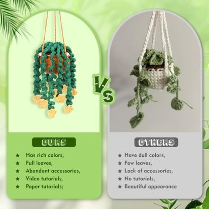 Kogyxe Crochet Kit for Beginners Hanging Potted Plant Crochet Starter Kits - Image 6