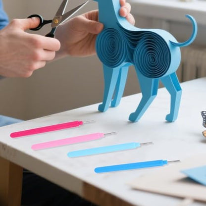 4pcs Paper Quilling Tools, Slotted Curling Pens Paper Flower Rolling Tools for DIY Quilled Creations Card Making Art Crafts Handmade Scrapbooking Supplies (4 Colors) - Image 6