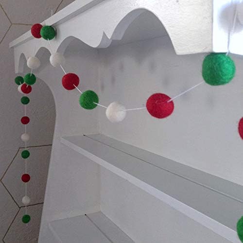 Christmas Felt Balls Red Green White 80pc 2cm DIY Felted Pom Pom Garland Wool Balls - Image 6