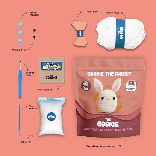 THE GOOKIE Rabbit Crochet Kit for Beginners - All-in-One Amigurumi Kit - Image 2