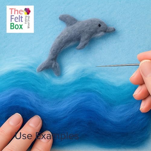 The Felt Box Needle Felting Wool Carded Batts Shade Pack 100 Grams 3.5 Oz- Blue - Image 4