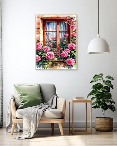 Mowana Paint by Numbers Kit for Adults Beginner – Flowers Framed Paint by Numbers for Adults with Easel – Easy DIY Acrylic Oil Painting Kit Canvas Wall Art Decor 8x12inch - Image 2