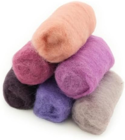 Woolbuddy Corriedale Wool Roving for Needle Felting (Pink Purple) 20g Each - Image 6