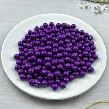 200pcs Acrylic Round Beads for Crafts 10mm Resin Candy Color Spacer Beads with Hole for Jewelry Making Sewing Crafts Decoration Necklaces Bracelets Earrings Supplies(Dark Purple) - Image 2