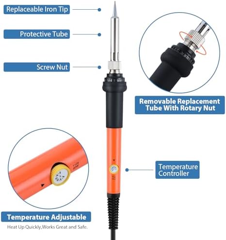 Fohil Wood Burning Kit for Adult Begineers, 120pcs Wood Burning Pen Tool Set with Adjustable Temperature 200~450 °C Switch Pyrography Pen Kit for Embossing Carving Soldering - Image 2