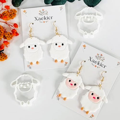 Xaekicr Cute Sheep Polymer Clay Cutters Set – Animal Clay Earring Cutters for Polymer Clay Jewelry Making – Clay Tools & Molds for DIY Crafts - Image 6