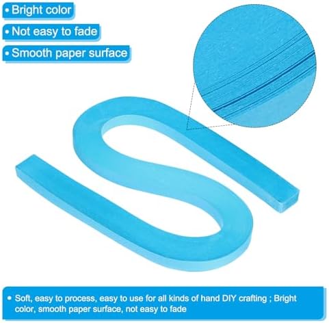 PATIKIL 360pcs Quilling Paper Strips Paper Flowers Quilling Kits 3/8"(10mm) Origami Paper for Adults Beginner Art Craft, 21"(54cm) Lake Blue - Image 3