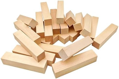 24Pcs Unfinished Basswood Blocks-0.8x0.8x4Inch Small Rectangular Wood Blocks for Detailed Carving, Miniature Models, Art Projects, Unfinished Linden Wood (0.8x0.8x4in,24PC) by Unknown