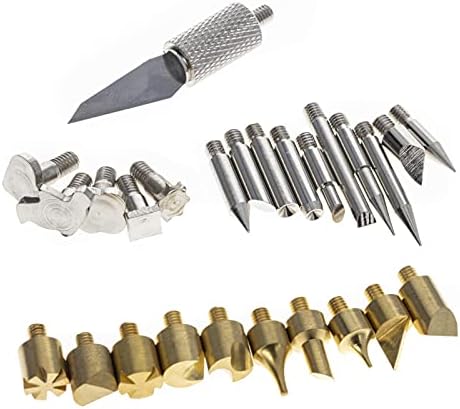 40PCS Wood Burning Pen Set Wood Burning Soldering Chiseled Tips Hot Blade Tweezer - Image 5