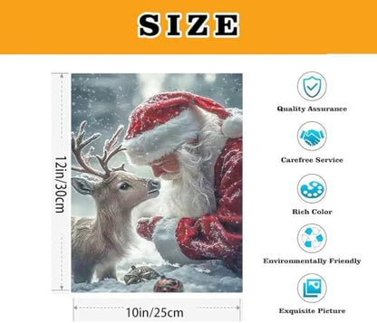 VIGEGU 2 Pack Christmas Paint by Numbers Kit for Adults with Framed,Santa Claus Deer Cardinal Lantern Paint by Number DIY Adult Paint by Number Kits for Wall Decor 9.4x12in - Image 5