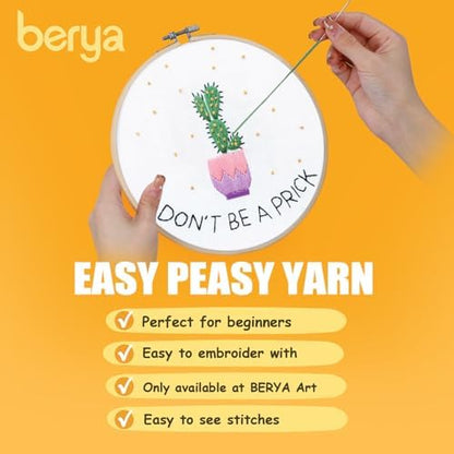BERYA Cactus Embroidery Kit Including Video Step by Step Instructions Embroidery Hoop,Color Threads and Embroidery Scissors for Beginners-Handmade Needlepoint Kits for Adults - Image 6