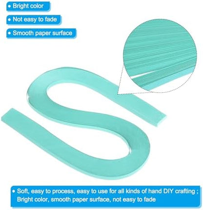PATIKIL 240pcs Quilling Strips Paper 3/16"(5mm) 21"(54cm) Origami Paper Quilling Strip for Art DIY Hand Craft Christmas, Blue Green - Image 3