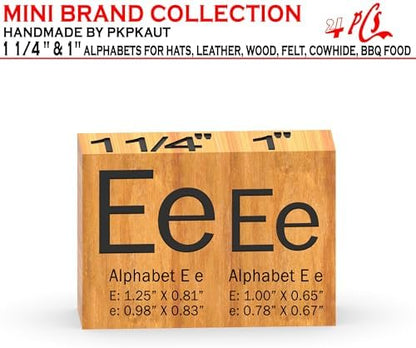4Pcs Letters Branding Iron for Wood, Leather Branding Stamp (E e) - Image 2