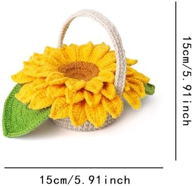 Beginner Crochet Kits, 5-Piece Sunflower Coaster Set, Plant Crochet kit, Adult Crochet Beginner Kits, with Step by Step Guide Video, Sunflower Crochet Material Tool - Image 7