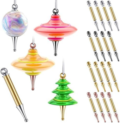 CroBlissful 20 Set Christmas Tree Ornament Woodturning Kit, Multicolor by CroBlissful