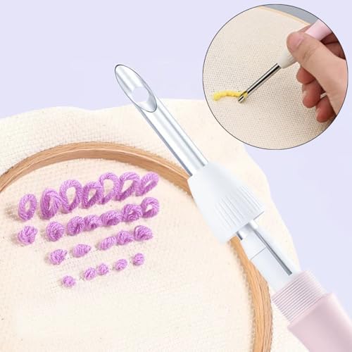 Woohome Punch Needle Kit Included Plastic Hoops, Punch Needle Cloth, Color Yarn and Punch Needle Tools for Adults, Beginners (Sunflowers, Butterflies and Flowers) - Image 5