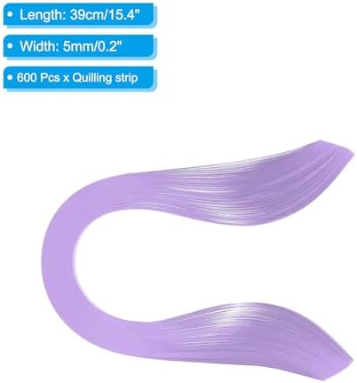 PATIKIL Quilling Strips Paper 600pcs 5mm 39cm Origami Paper Quilling Kits for Art DIY Hand Craft Christmas, Light Purple - Image 2