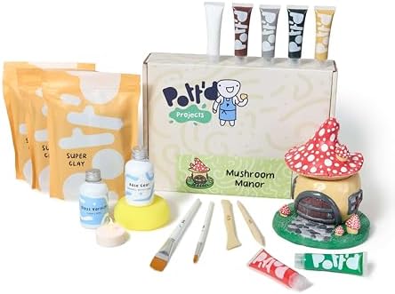 Pott'd Mini Pottery Kits | Air Dry Clay Pottery Kit for Adults | Includes Paints, Brushes, and Potters Tools | Free Online Step-by-Step Tutorial | Perfect for Beginners | Bring The Studio to Your Home by Pottd