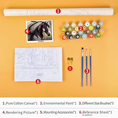 TUMOVO Native American Horse Paint by Numbers Craft Kit for Adults - Image 3