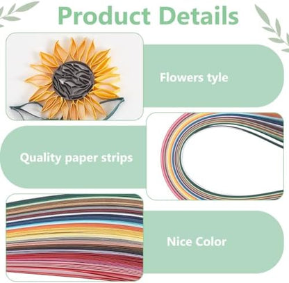 WEBEEDY 20 Sets Paper Quilling Kits for Beginners DIY Flowers Quilling Card Making Kits with 36 Colors Strips, 20 Cards, Paper Quilling Tools and Supplies Home Room Wall Art Decor Creative Gift - Image 3