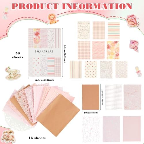 FunooFuno 155 Pcs Scrapbooking Supplies Kit with Storage Box, Coquette - Image 4