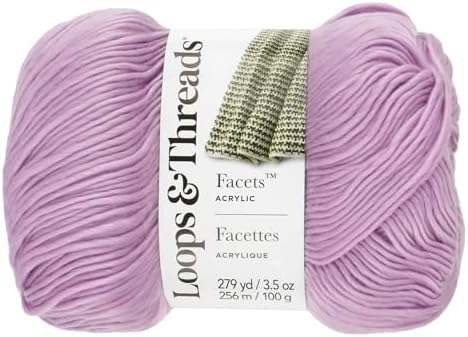 Loops & Threads Facets Yarn - Yarn for Knitting, Crochet, Weaving, and Arts & Crafts - Purple, Acrylic, 3.5 oz by LoopsThreads