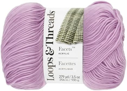 Loops & Threads Facets Yarn - Yarn for Knitting, Crochet, Weaving, and Arts & Crafts - Purple, Acrylic, 3.5 oz - Image 4