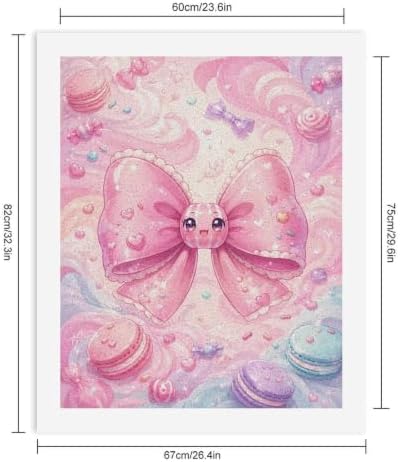 Lyngora Paint by Numbers Kit for Adults Beginner Art Decor Pink Candy Bow - Image 2