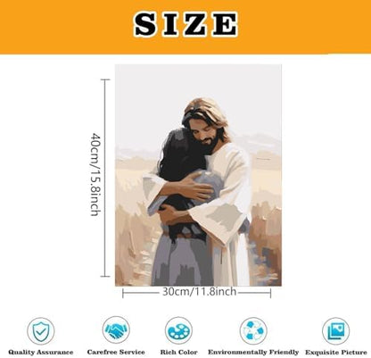 Christianity Paint by Numbers Kit for Adults Framed Canvas, Frameworkless - Image 3