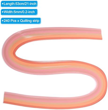 PATIKIL 240pcs Rainbow Quilling Strips Paper 3/16"(5mm) 21"(53cm) Origami Paper Quilling Strip for Art DIY Craft Christmas, Pink - Image 2