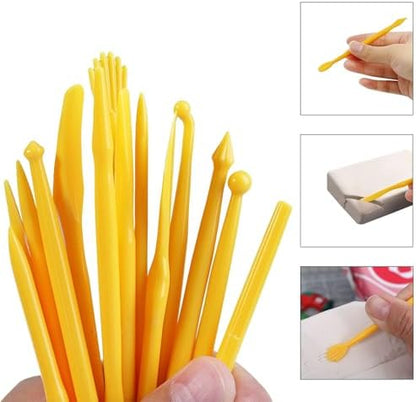 Yayatty Polymer Clay Tools, Acrylic Clay Roller, Acrylic Sheet, Rotary Cutting Mat, Round Polymer Clay Cutters with Clay Slicer Blade for Pottery and Sculpture (62 PCS) - Image 5