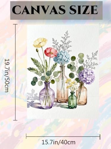 ACANDYL Flower Paint by Numbers Kit for Adults Beginner DIY Painting Kits for Adults Peony Easy Adult Paint by Number Kits on Canvas Eucalptus Leaves Color by Numbers for Gifts Home Decor 16x20 Inch - Image 5