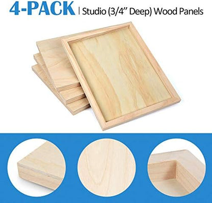 Falling in Art 4 Pack 11x14’’ Unfinished Birch Wood Panels Kit for Painting - Image 3
