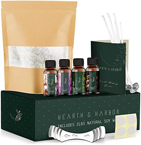 Hearth & Harbor Organic Candle Wax, Pure Soy Wax for Candle Making, 2 lbs by HearthHarbor
