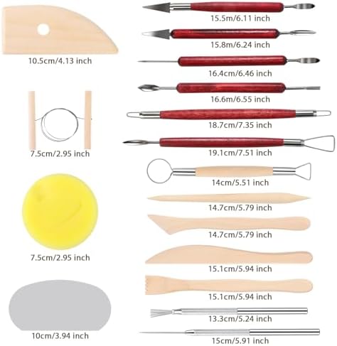 SHENOMAD 17PCS Clay Sculpting Pottery Modeling Ceramics Polymer Tools Set - Image 2