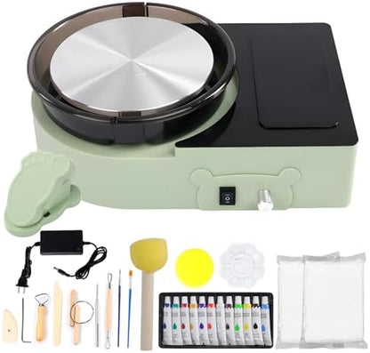 Pottery Wheel with Foot Pedal, 6" Turntable Two-Way Rotation ，Electric Ceramic Forming Machine with Detachable Basin,DIY Clay Potter's Wheel Kit for Kids and Beginners Adults at Home by BIUTEFOU