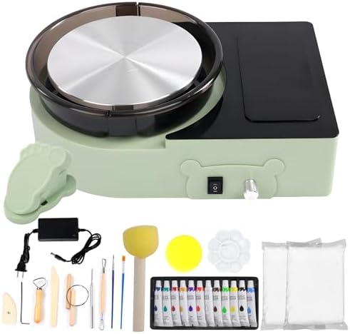 Pottery Wheel with Foot Pedal, 6" Turntable Two-Way Rotation ，Electric Ceramic Forming Machine with Detachable Basin,DIY Clay Potter's Wheel Kit for Kids and Beginners Adults at Home by BIUTEFOU