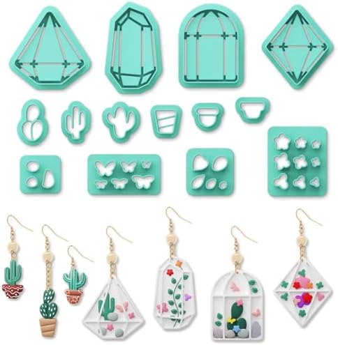 ORIGACH 14 Pcs Cactus & Terrarium Polymer Clay Cutters by ORIGACH