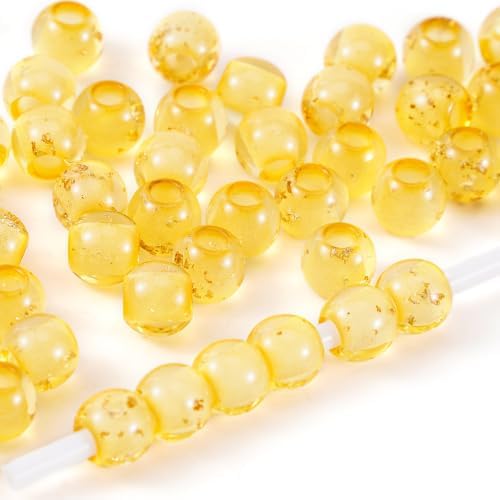 100pcs 10mm Resin Large Hole Beads for Carabiner Bag Charm Keychain by Aoxsie