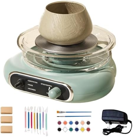 Turntable Potter's Wheel for Kids Adults, Electric Pottery Wheel Ceramic Machine, Pottery Forming Machine with Clay Tool Set, DIY Pottery Kit for Beginners DIY Clay Art for Art Craft Gift Gray - Image 7