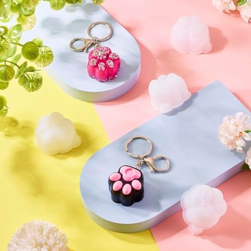 4Pcs Paw Print Silicone Mold Cat Dog Footprint Resin Casting Pendants Molds for Keychain Crafts Epoxy Resin Jewelry Making 54x48mm - Image 3