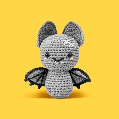 minimal beee Bat Crochet Kit for Beginners - DIY Halloween Craft Gift with Animal Yarn, Easy Knitting Supplies for Adults, Complete Starter Crochet Set with Needles & Instructions - Image 2