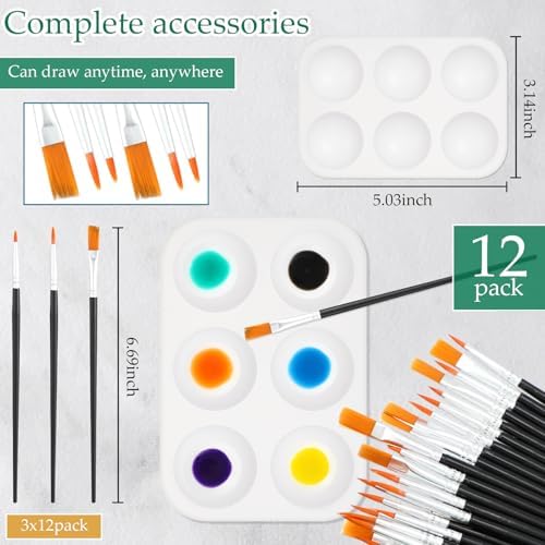 Ctosree 12 Sets Pre Drawn Canvas Kit for Painting,Mixed Style,8 x 8 in - Image 4