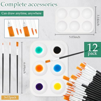 Ctosree 12 Sets Pre Drawn Canvas Kit for Painting,Mixed Style,8 x 8 in - Image 4
